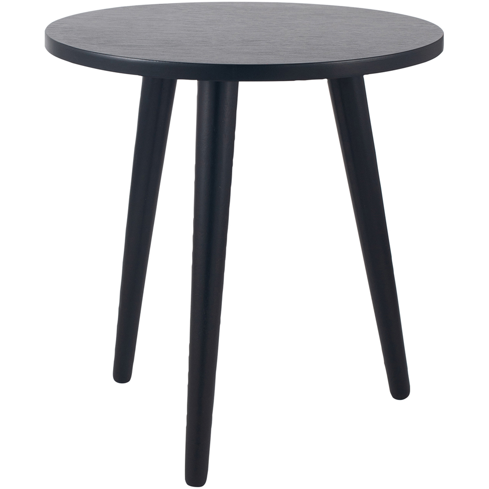 Pacific Lifestyle Chelmsford Satin Black Pine Wood Round Side Table Image 2
