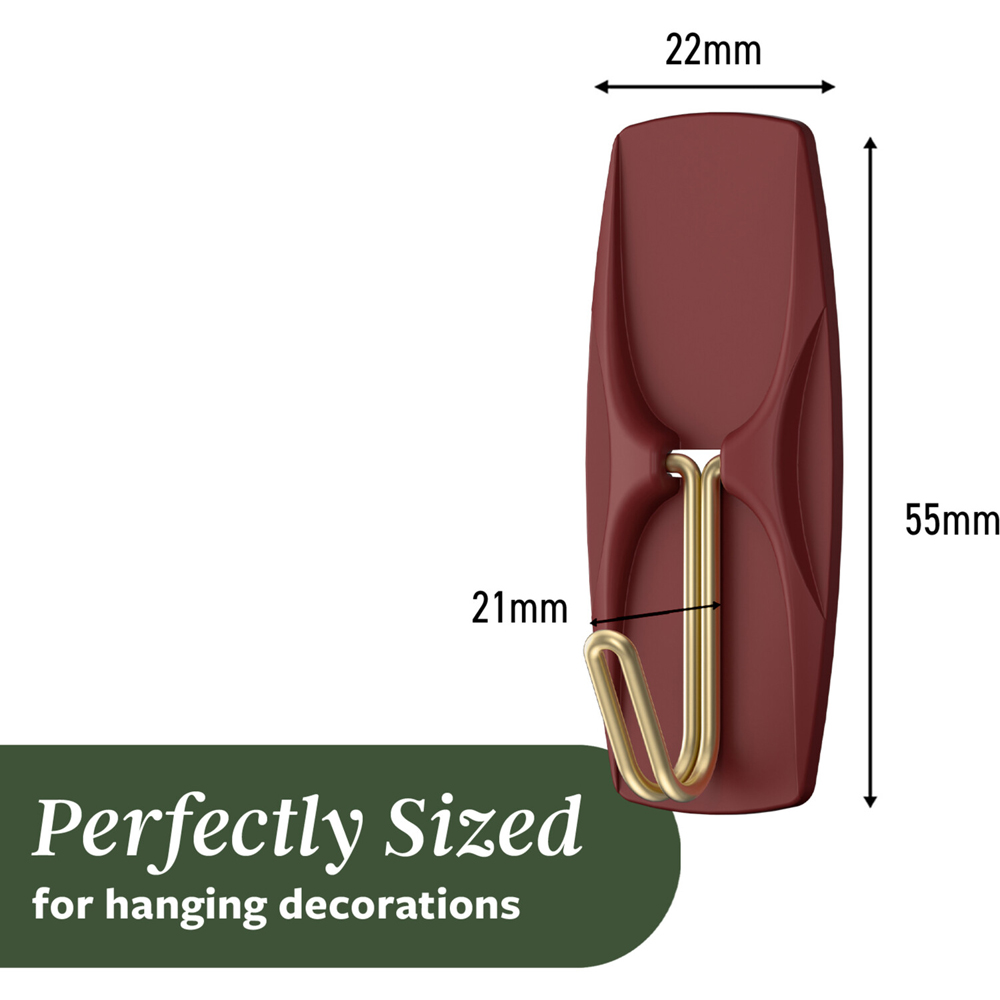 Pack of 6 Command Medium Wire Hooks Mulled Wine Image 9