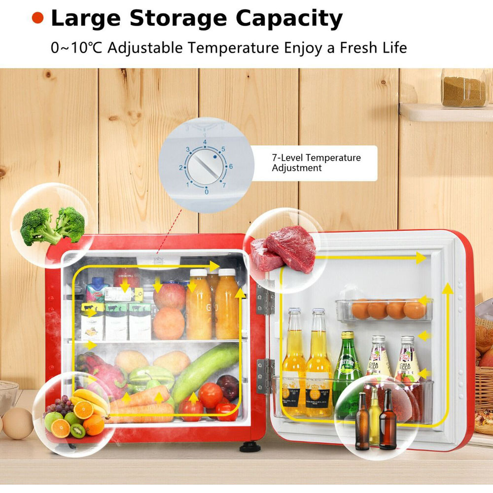Costway EP24436GB-RE Red 45L Mini Fridge Image 6