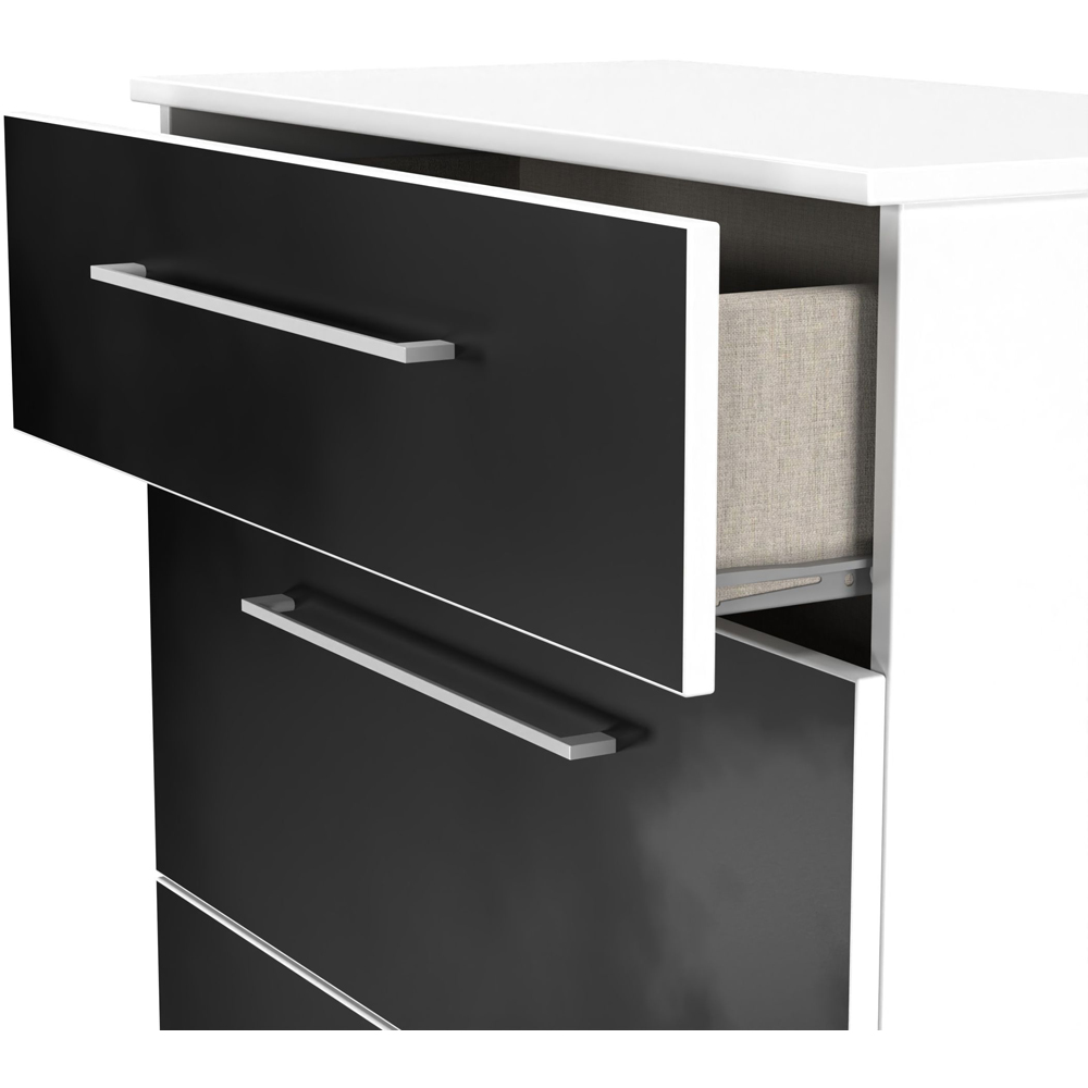 Crowndale Worcester 3 Drawer Matt Black and White Deep Chest of Drawers Ready Assembled Image 6