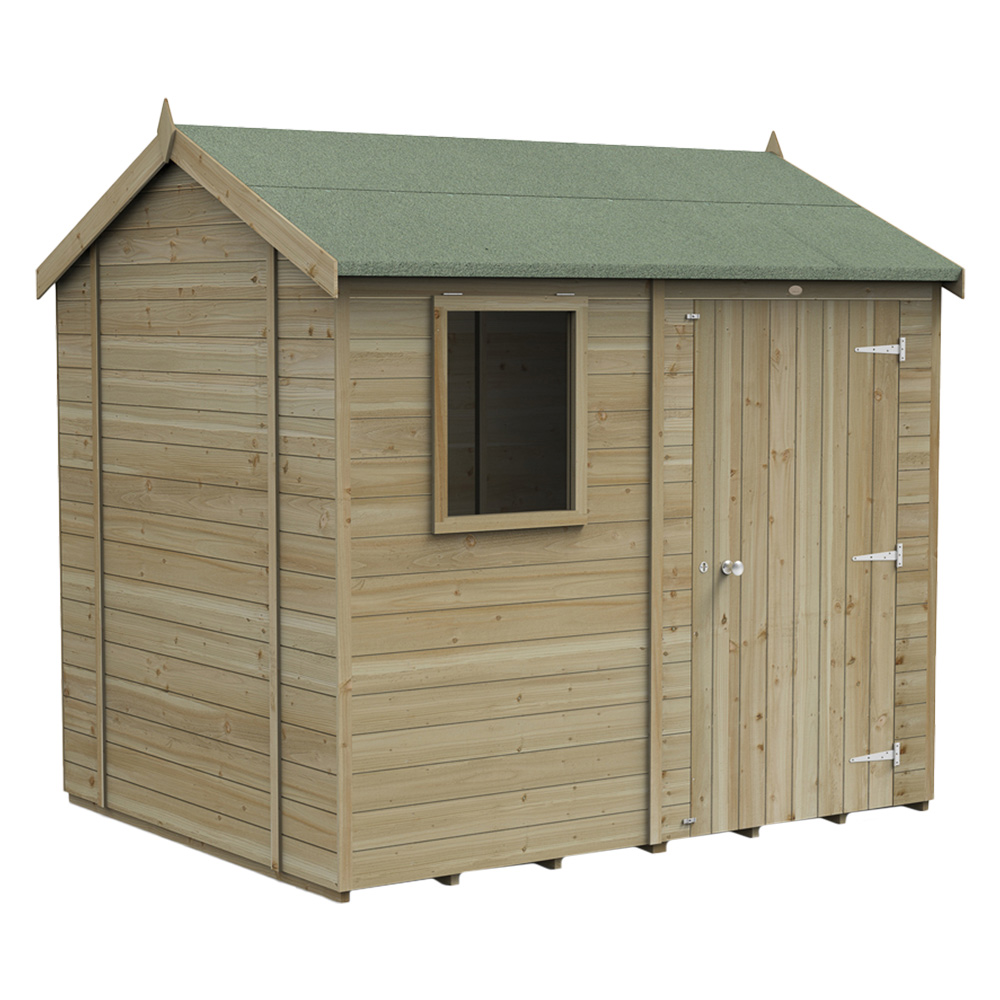 Forest Garden Timberdale 8 x 6ft Pressure Treated Reverse Apex Shed Image 1