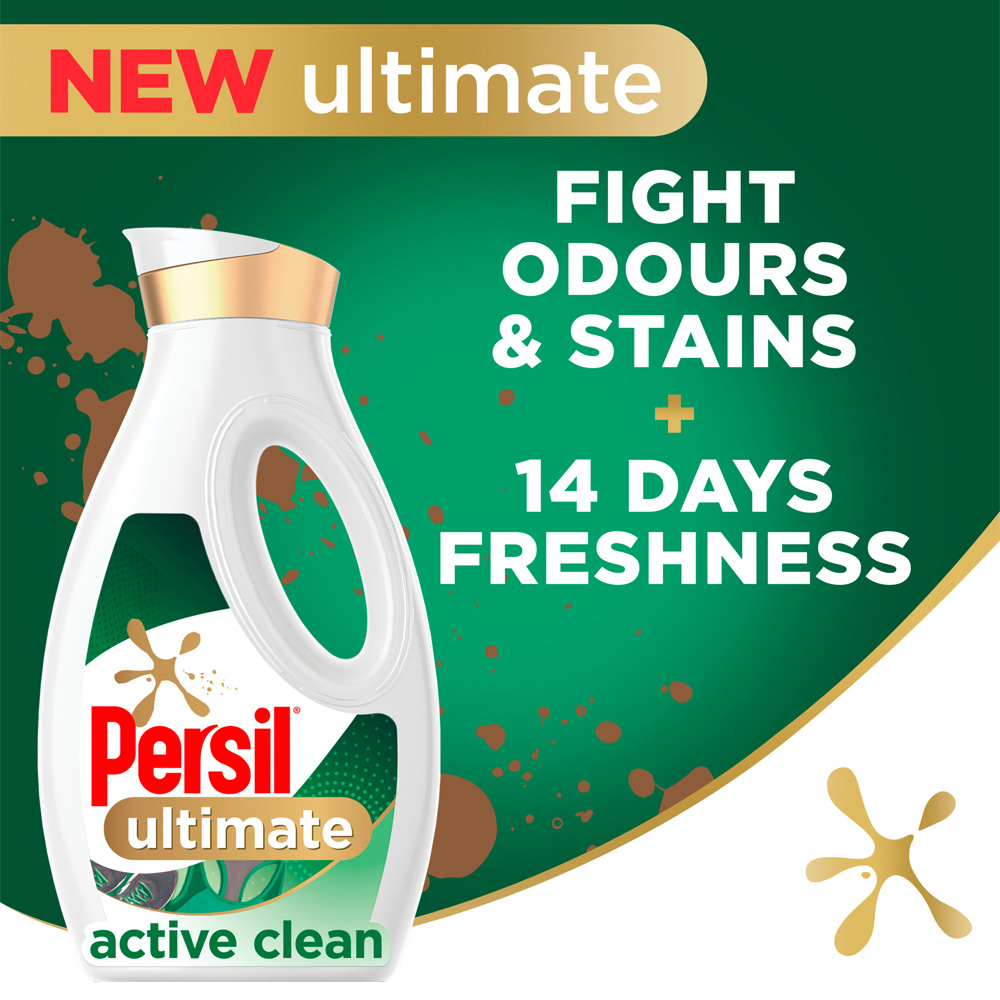 Persil Ultimate Active Clean Laundry Washing Liquid Detergent 34 Washes 918ml Image 4