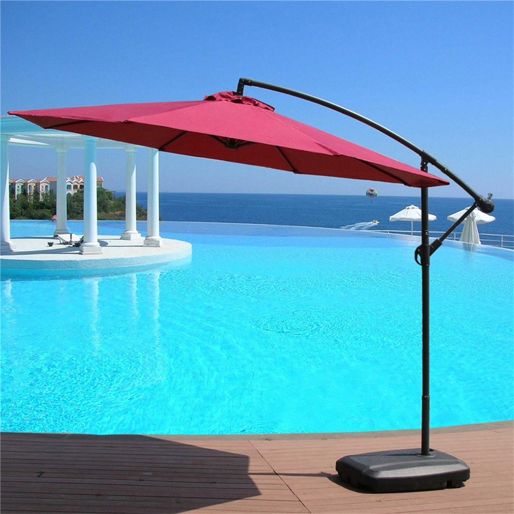 Living and Home Red Garden Cantilever Parasol with Rectangular Base 3m Image 7