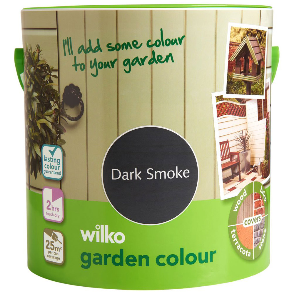 Wilko Garden Colour Dark Smoke Wood Paint 2.5L Image 2