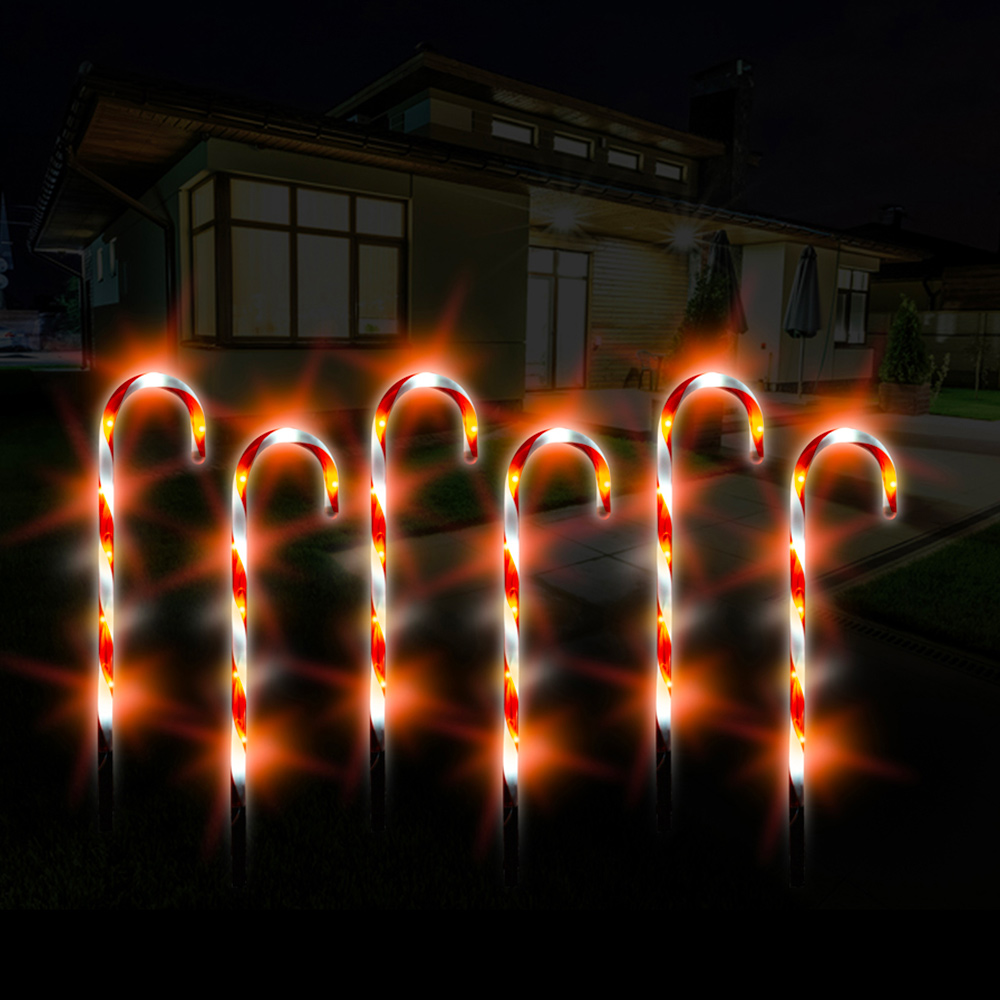 Xmas Haus Multicolour LED Light Christmas Candy Cane Festive Decoration 6 Pack Image 3