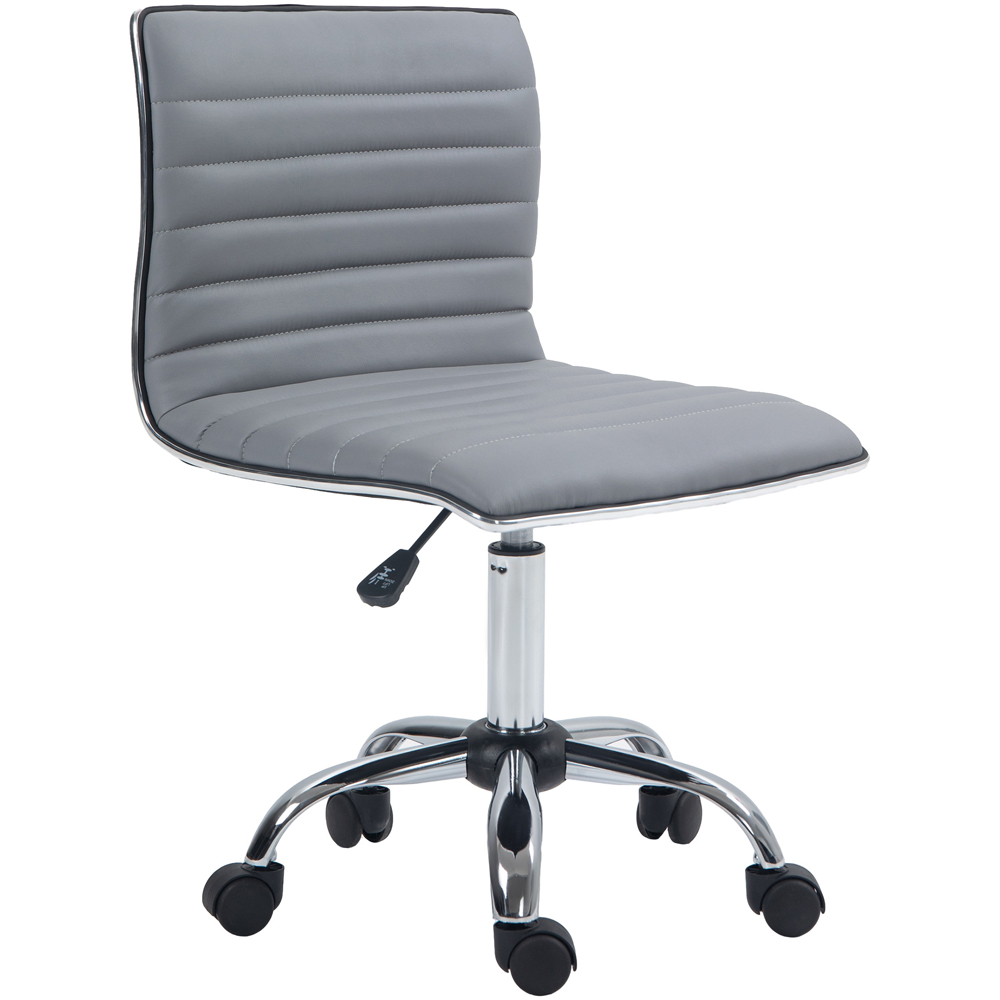 Portland Light Grey PU Leather Swivel Office Chair Image 2