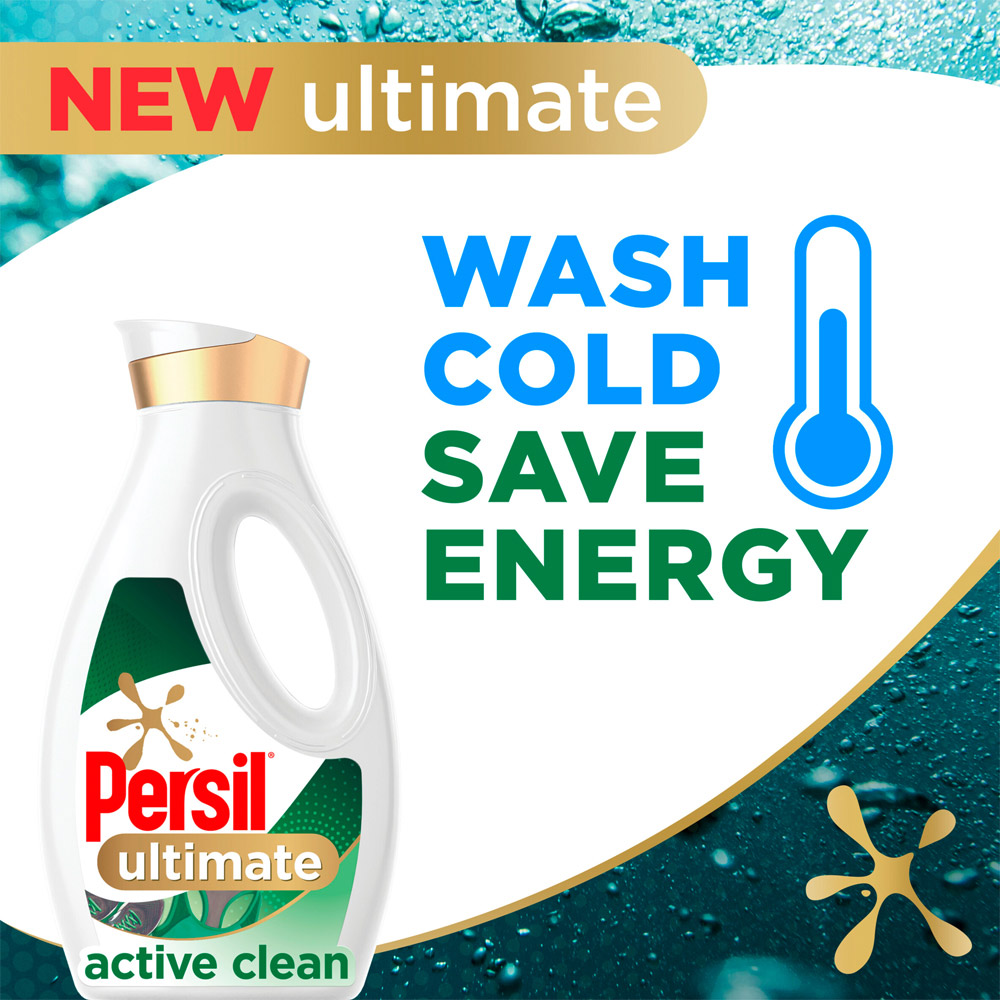 Persil Ultimate Active Clean Laundry Washing Liquid Detergent 34 Washes 918ml Image 3