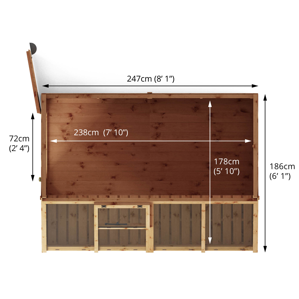 Mercia 8 x 6ft Premium Shiplap Potting Shed with Lean to Image 8