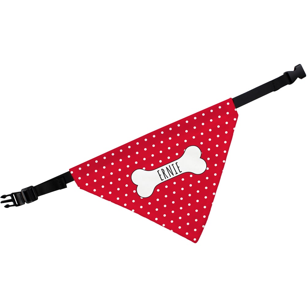 Personalised Memento Red Polka Dot Dog Bandana Image 1