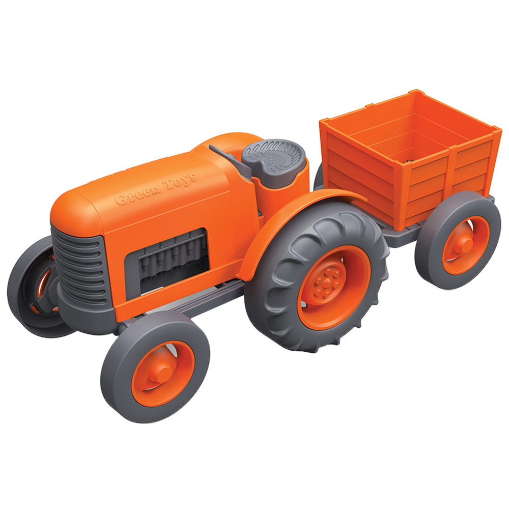 Green Toys 2-Piece Orange Tracker and Trailer Image 1