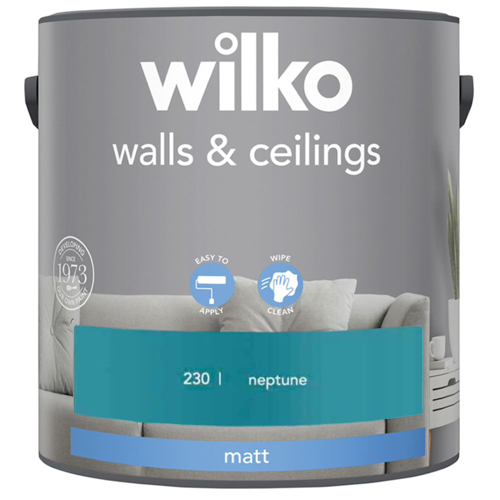 Wilko Walls & Ceilings Neptune Matt Emulsion Paint 2.5L Image 2
