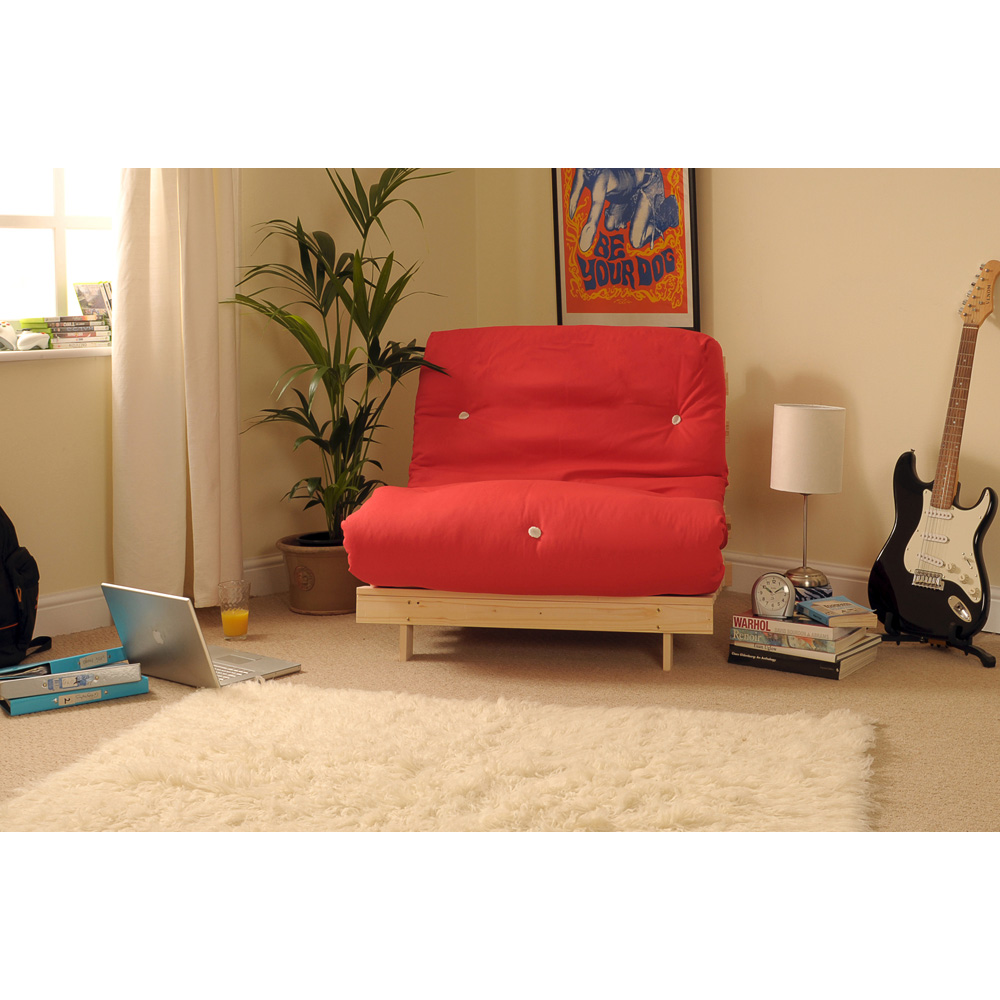 Brooklyn Small Double Sleeper Red Futon Base and Mattress Image 3