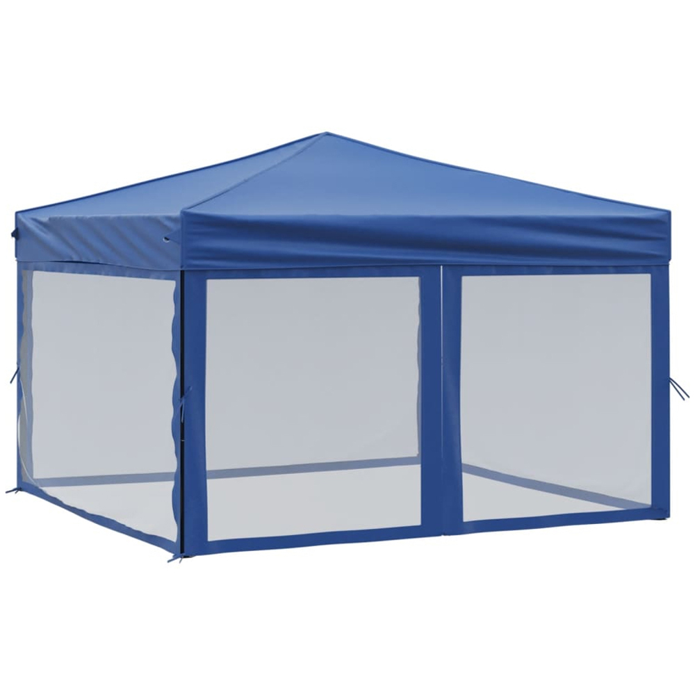 vidaXL 3 x 3m Blue Foldable Party Tent with Sidewalls Image 2