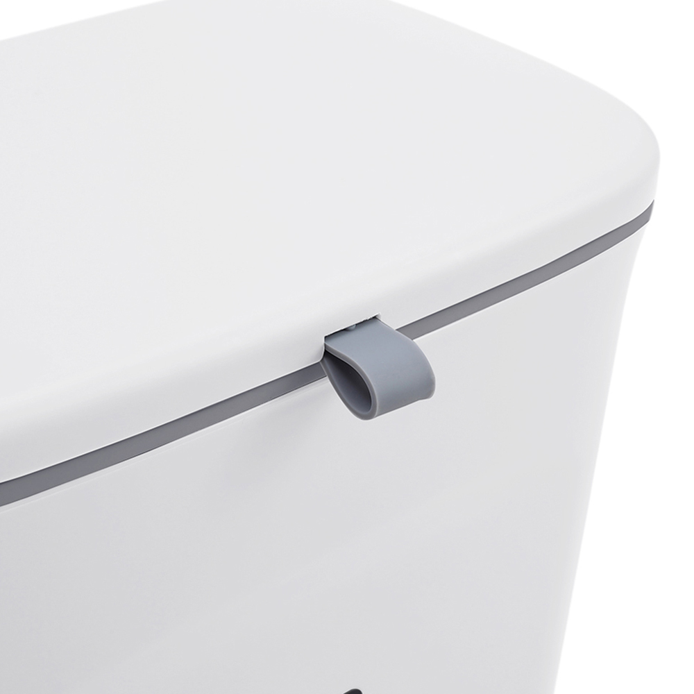 Living and Home White Wall Mounted Trash Can 9L Image 6