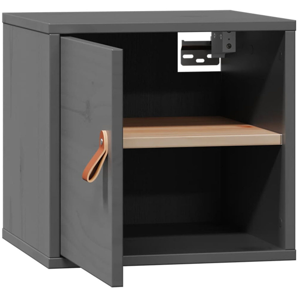 vidaXL Single Door Grey Solid Pine Wood Wall Cabinet Image 5