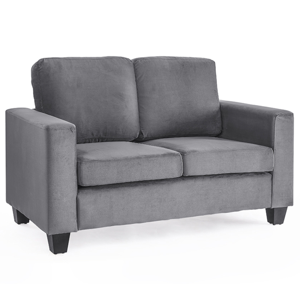 Home Detail Dakota 2 Seater Grey Velvet Sofa Image 2