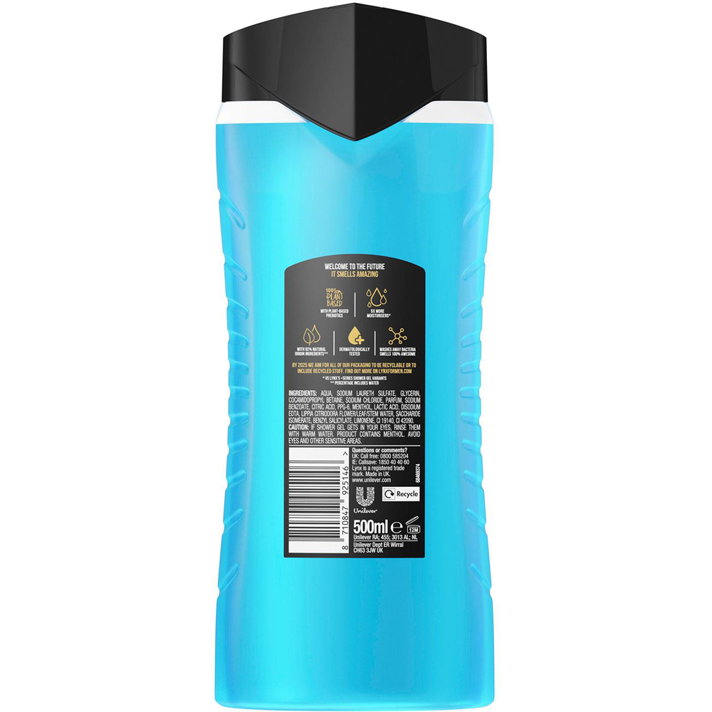Lynx Ice Chill Iced Mint and Lemon Shower Gel 500ml and Body Spray 250ml 6 Pack Image 4