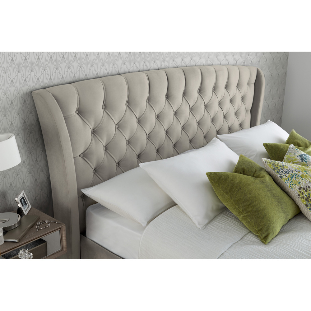 Bedmaster Newton Double Warm Stone Velvet Storage Bed Frame with 4 Drawers Image 3