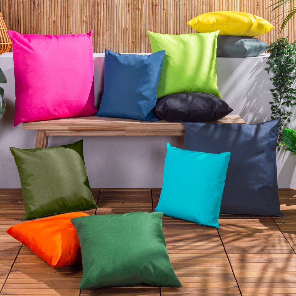 furn. Plain Lime Outdoor Cushion Large Image 3