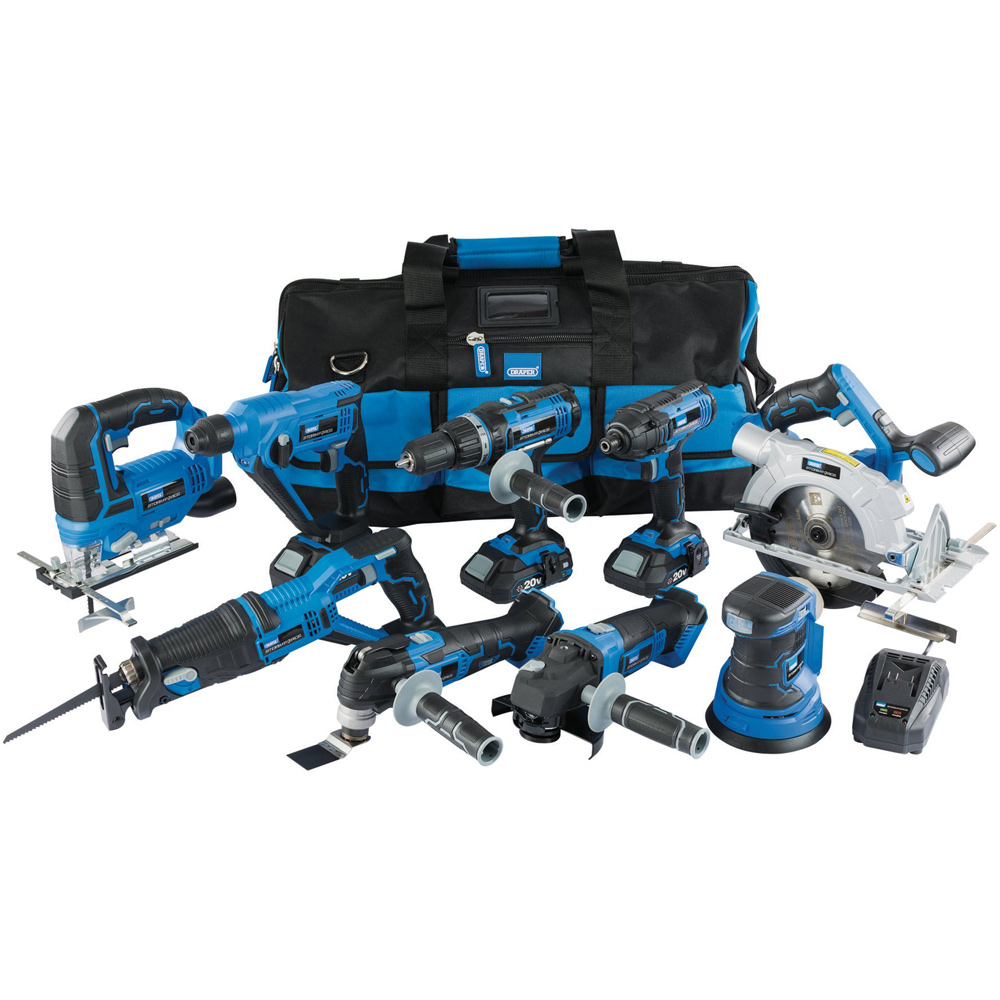 Draper Storm Force 9 Piece Cordless Kit 20V Image 1