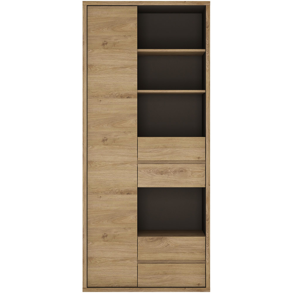 Florence Shetland Single Door 4 Drawer 4 Shelf Wide Bookcase Image 3