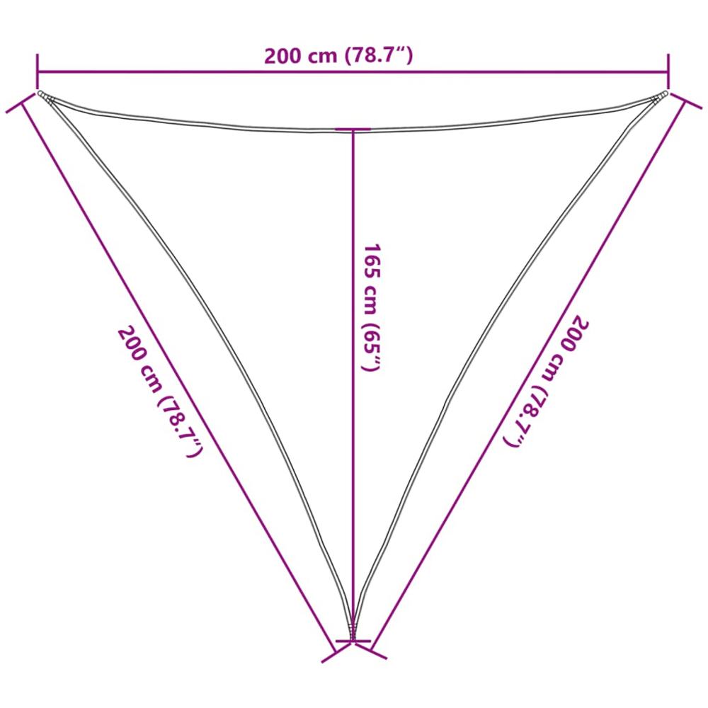 vidaXL Cream Triangular Sun Shade Sail 2 x 2 x 2m Image 8