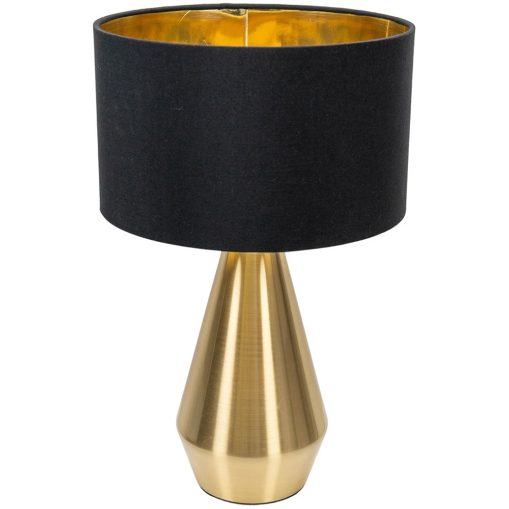 ValueLight Jax Black Gold Inner Shade Gold Dimmable LED Touch Table Lamp Image 1
