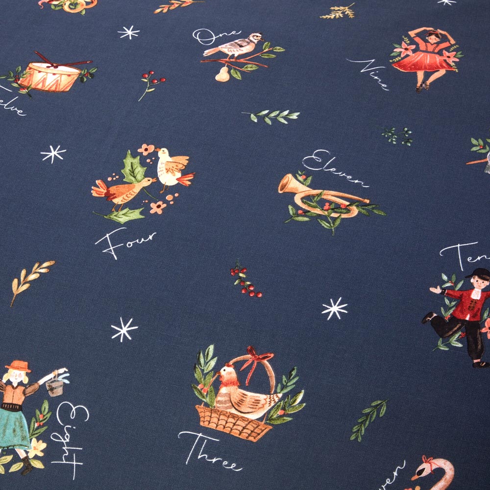 12 Days of Christmas Duvet Set - Blue / King Image 4