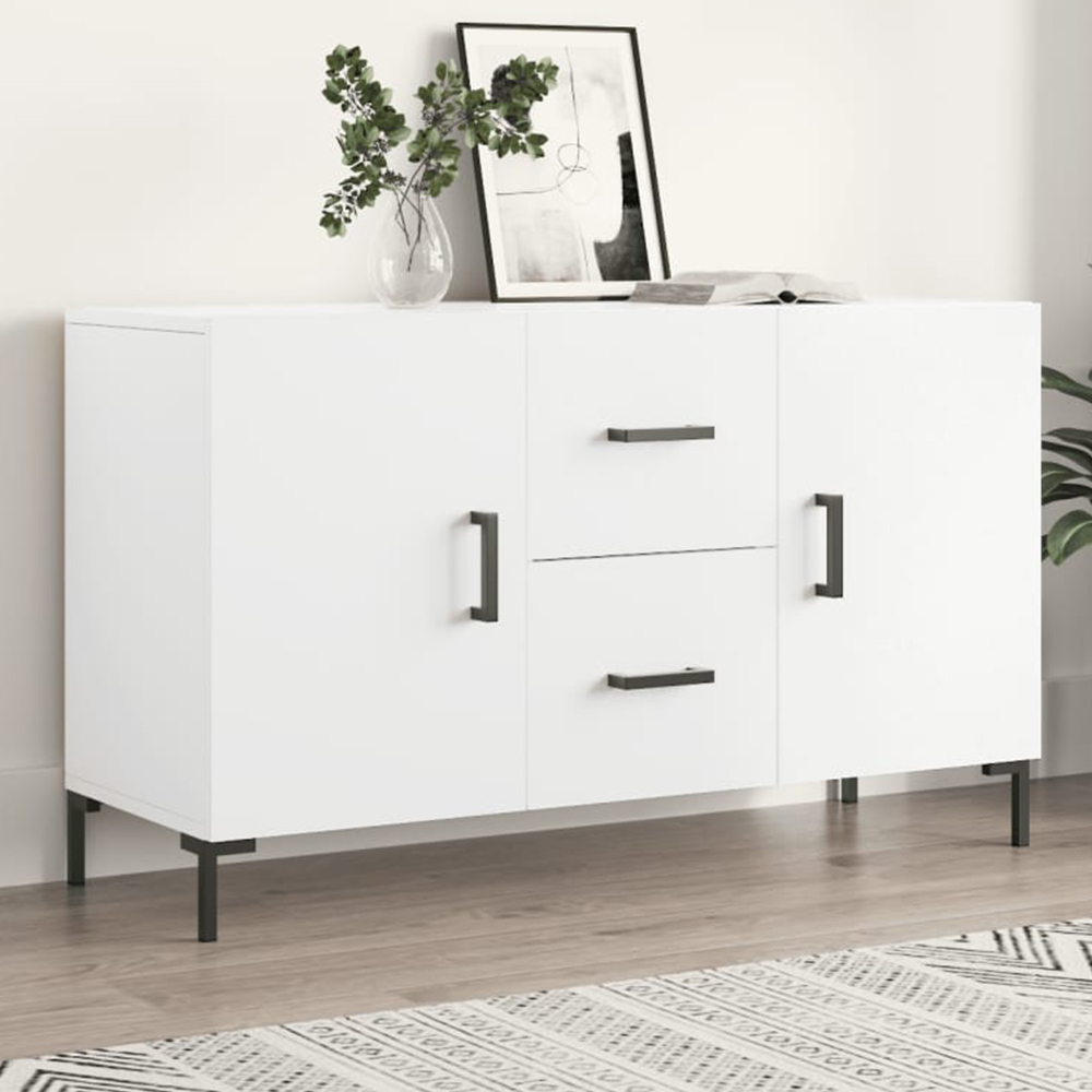 vidaXL 2 Door 2 Drawer White Sideboard Image 1