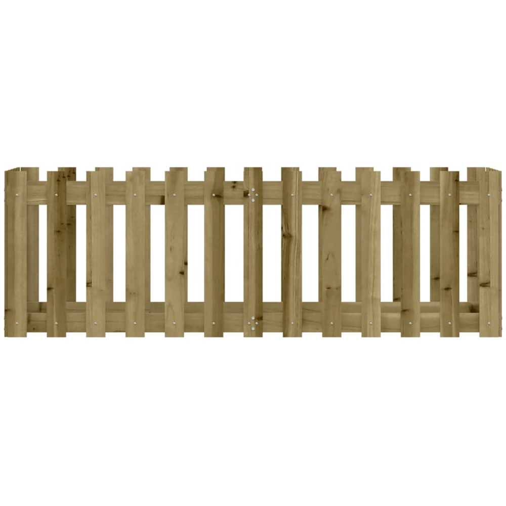vidaXL Brown Impregnated Solid Pine Wood Fence Design Raised Garden Bed 50 x 150 x 50cm Image 4