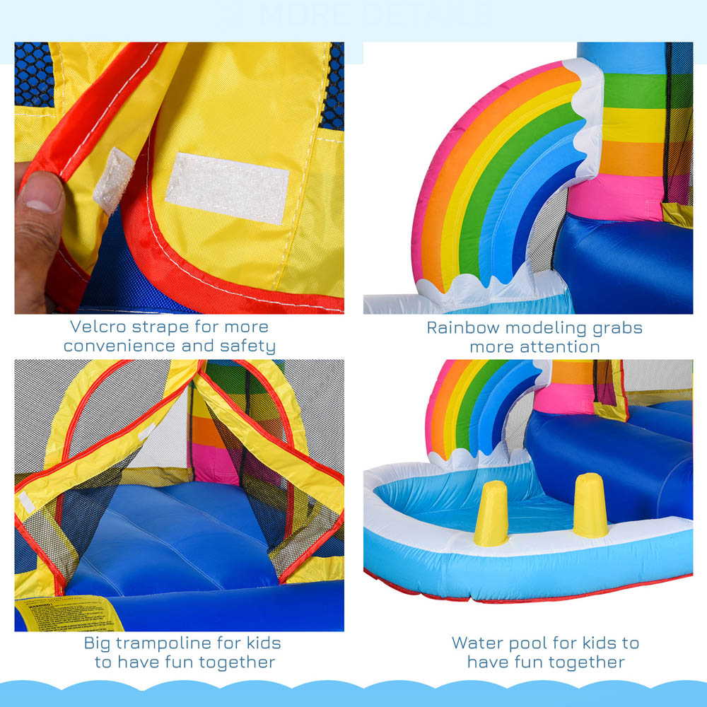 Outsunny 2-in-1 Water Pool Bouncy Castle with Safety Enclosure Net Image 5