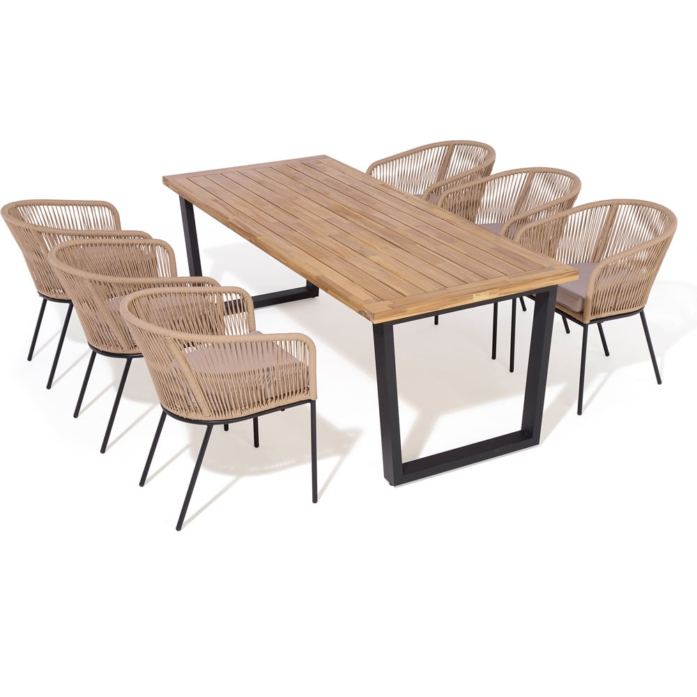 Rowlinson Oslo 6 Seater Natural Dining Table Set 210cm Image 3