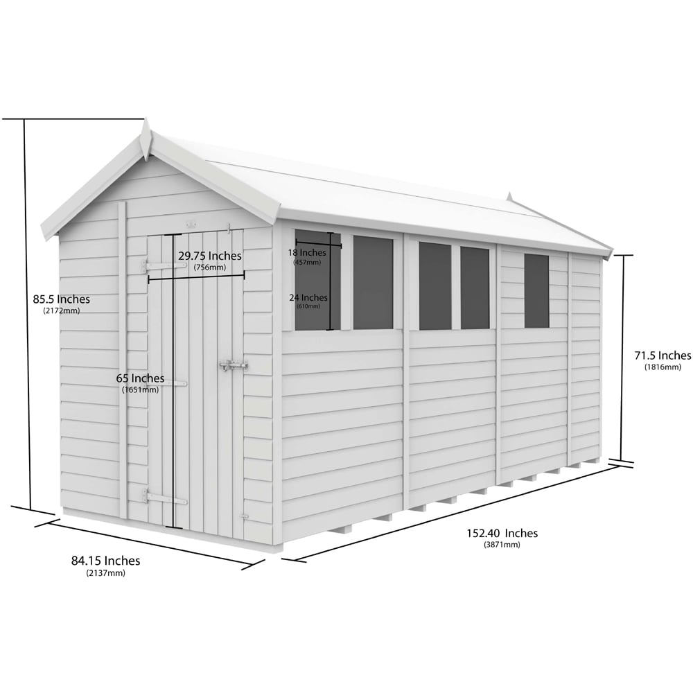 DIY Sheds 7 x 13ft Tongue and Groove Timber Apex Garden Shed Image 9