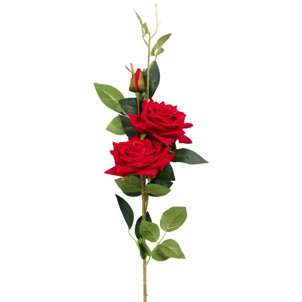 3 Head Red Rose Spray Image 4