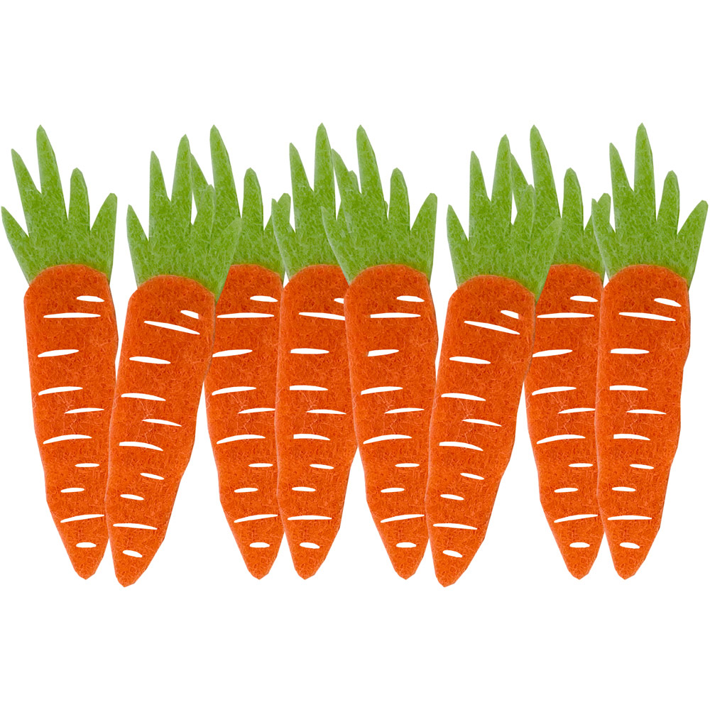 Wilko Easter Decorative Felt Carrots 8 Pack Image 1