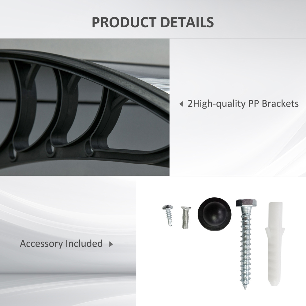 Outsunny Black Outdoor Door Canopy Awning 1.96 x 0.75m Image 6