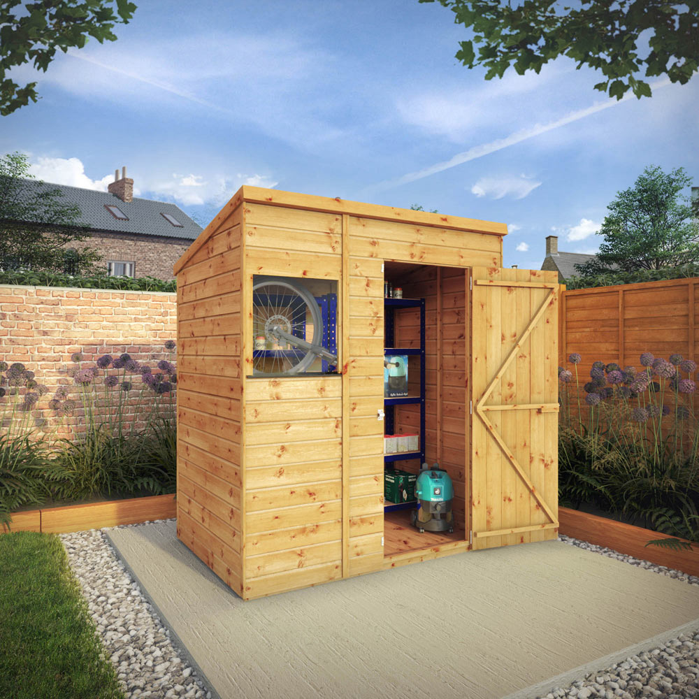 Mercia 6 x 4ft Shiplap Pent Wooden Shed Image 6