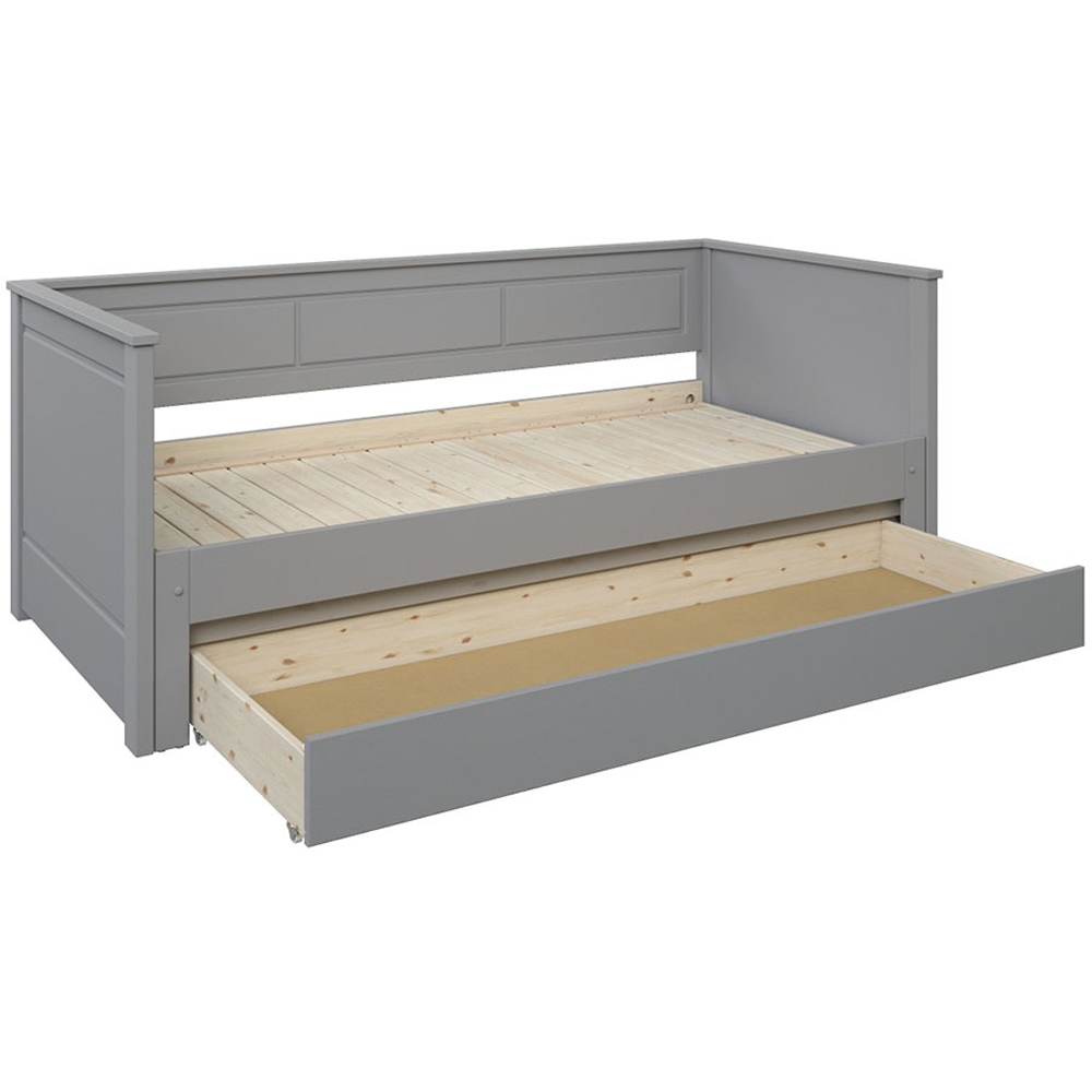 Noomi Erika Single Continental Grey Extending Guest Bed with Underbed Drawer Image 3