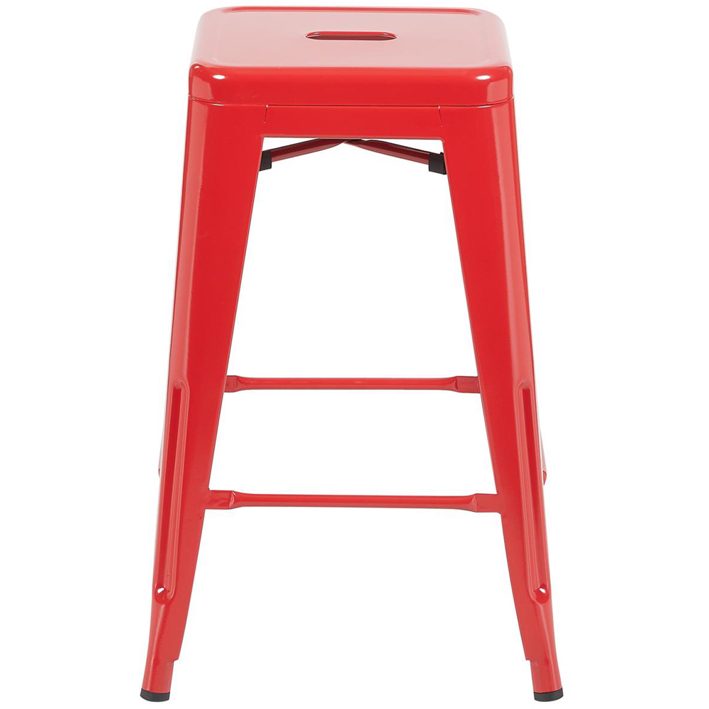 FWStyle Red Gloss Metal Bar Stool 4 Pack Image 3