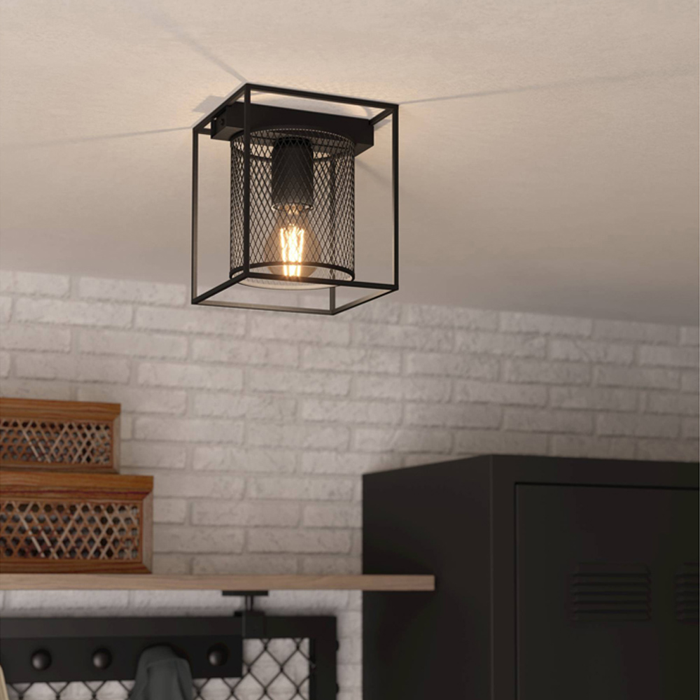 EGLO Catterick Black Mesh Ceiling Light Wilko