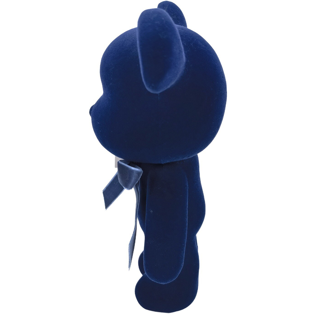 Flocked Bow Teddy Hanging Decoration Large Image 8
