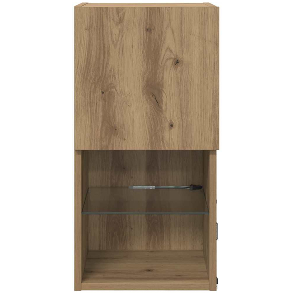 vidaXL Single Door 2 Shelf Artisan Oak Wall Mounted LED TV Unit Image 6