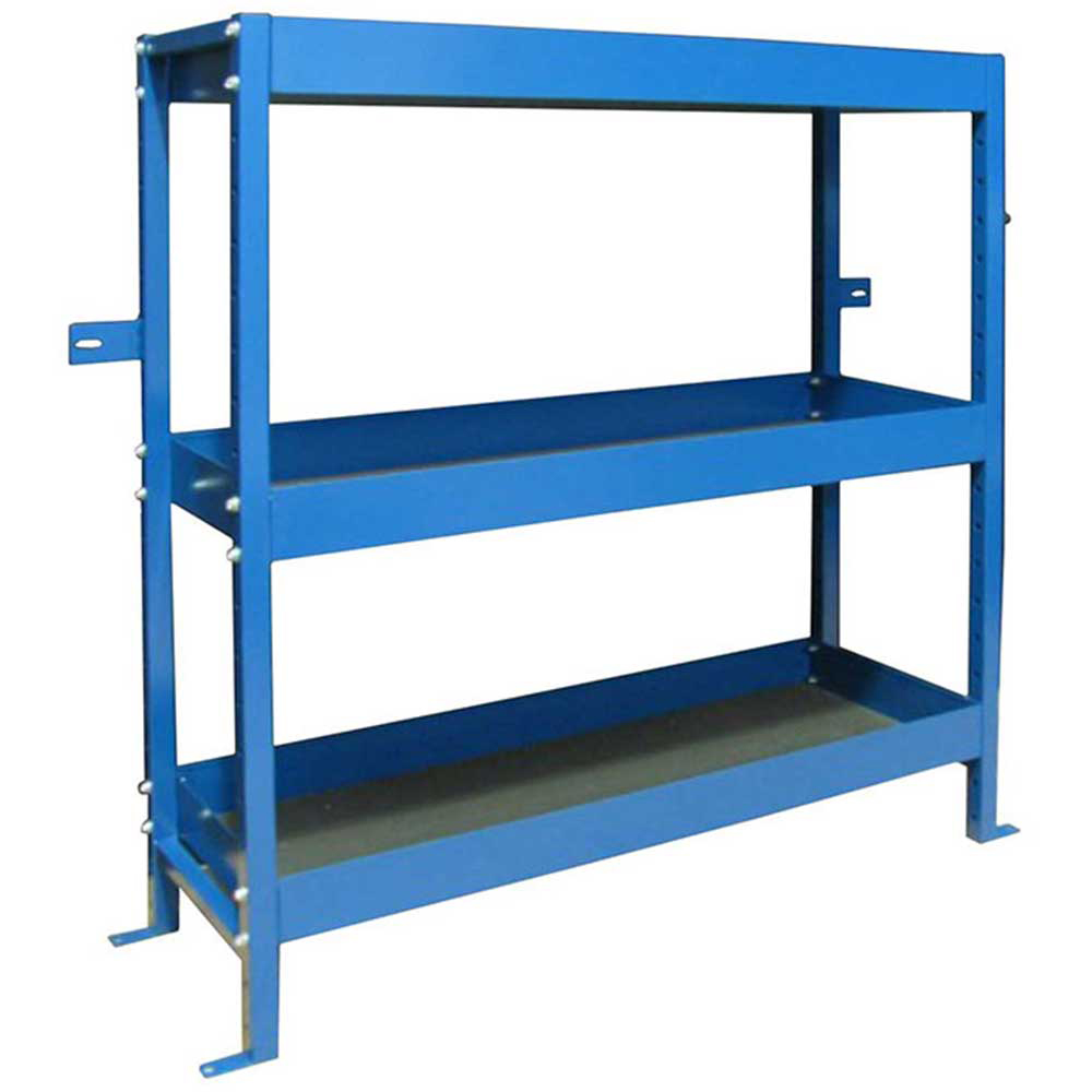 MonsterShop 3 Shelf Blue Lightning Metal Van Shelving Rack Image 1