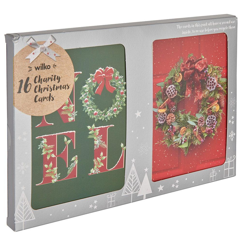 Wilko Duo Wreath Cards 16 Pack Image 1