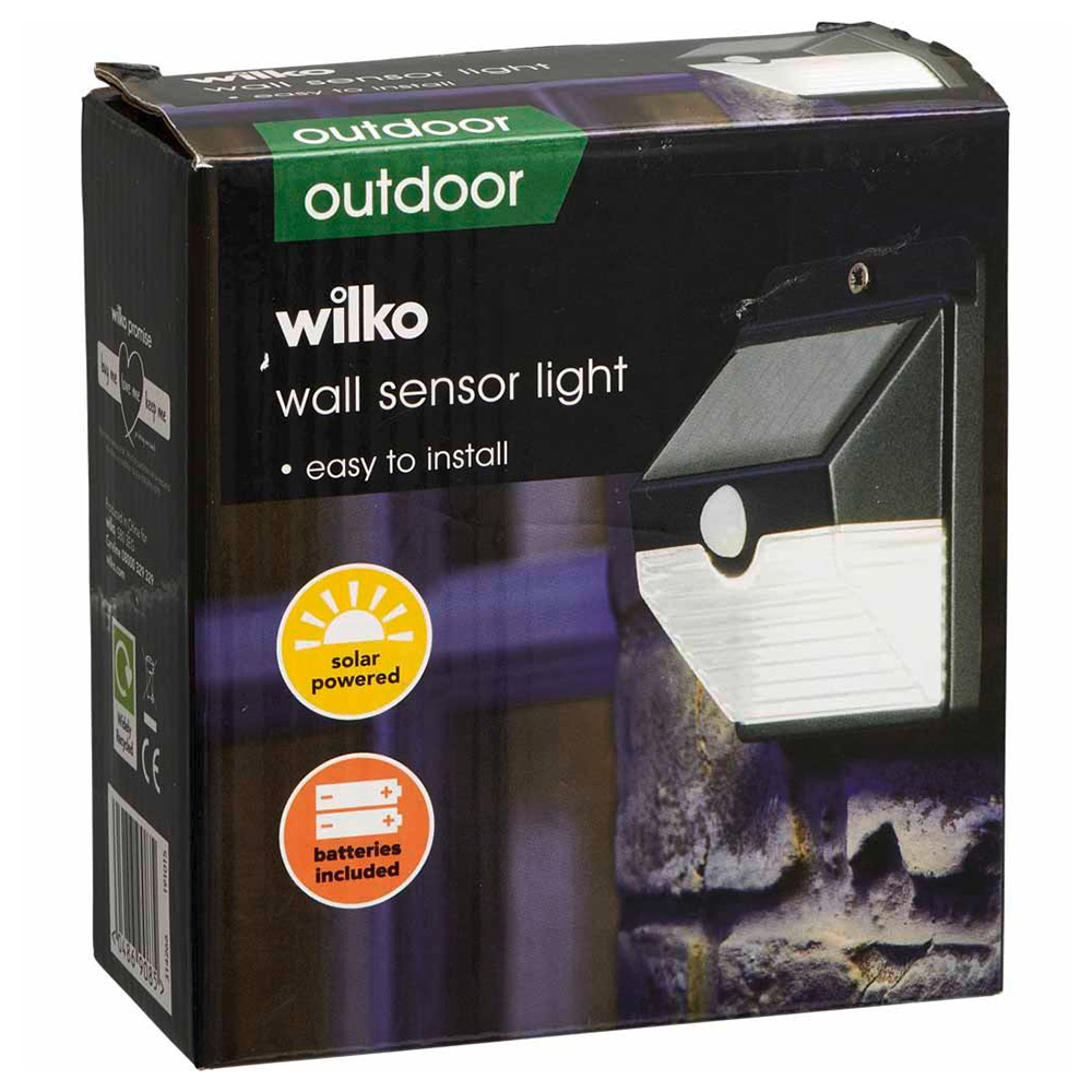 Wilko White Solar Wall Sensor Garden Security Light Wilko
