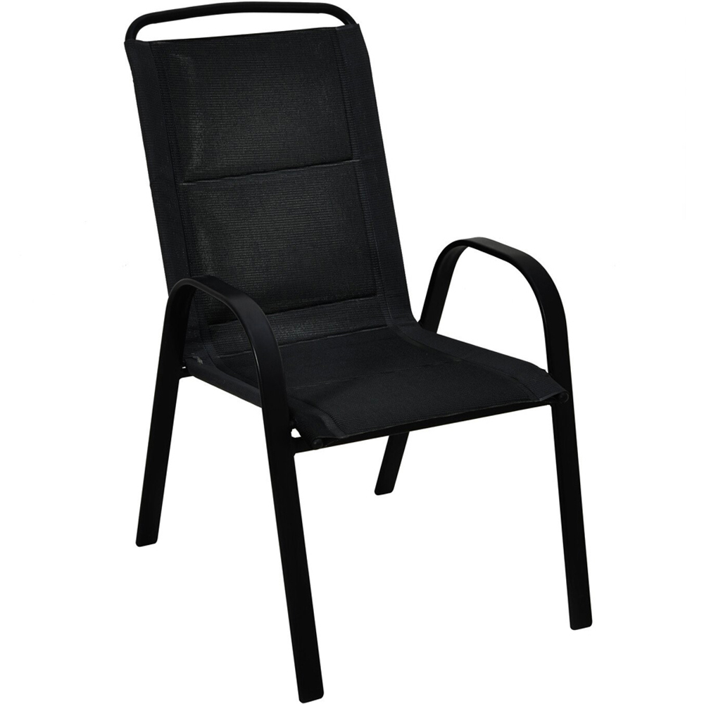 Outdoor Essentials Palma Air Tex 6 Seater Dining Set Black Image 2