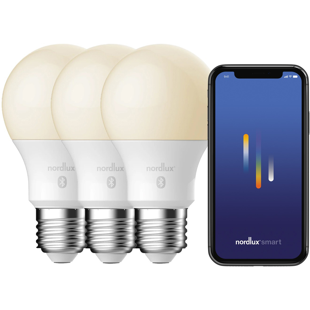 Nordlux Smart A60 3 Pack E27 900 Lumen White Light Bulb Image 2