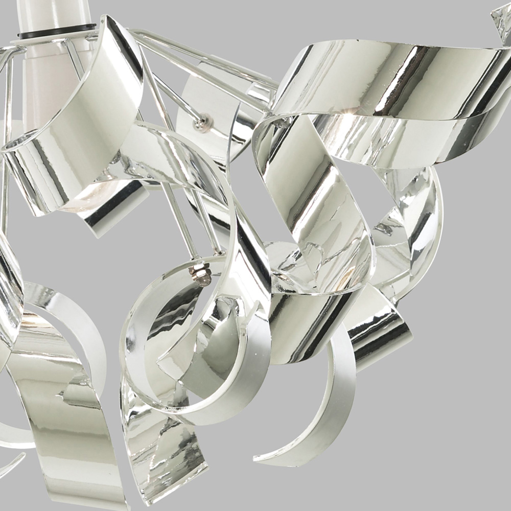 Lighting Collection Chrome Curl Easy Fit Pendant Shade Image 4