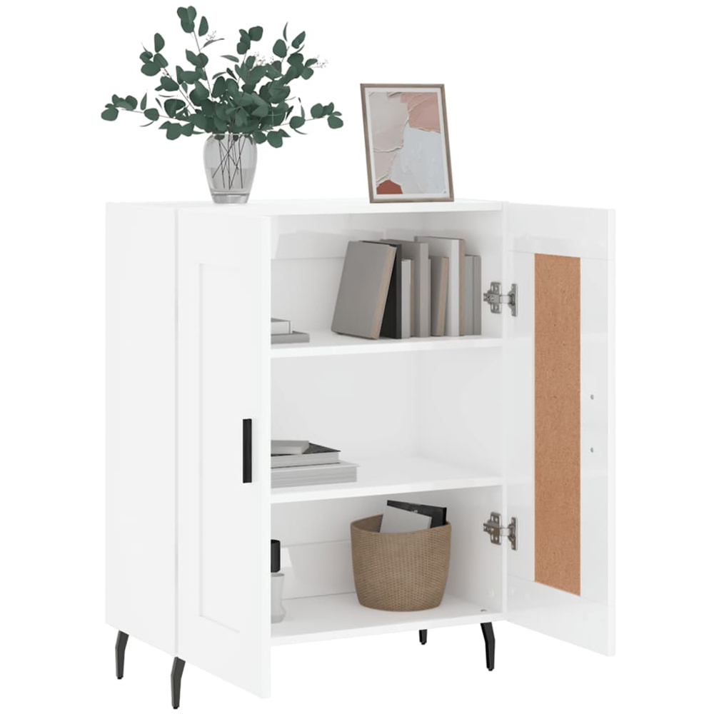 vidaXL 2 Door High Gloss White Sideboard Image 4