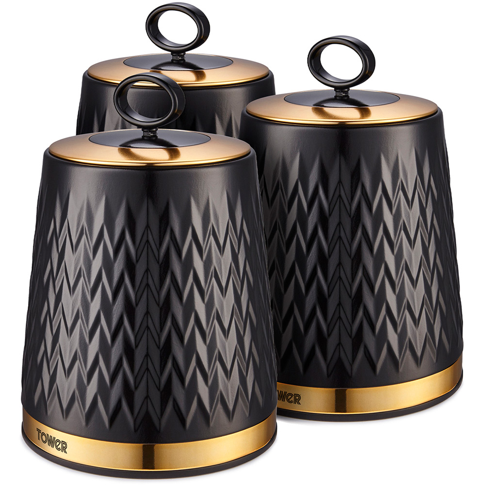 Tower Empire Black Canister 3 Pack Image 3